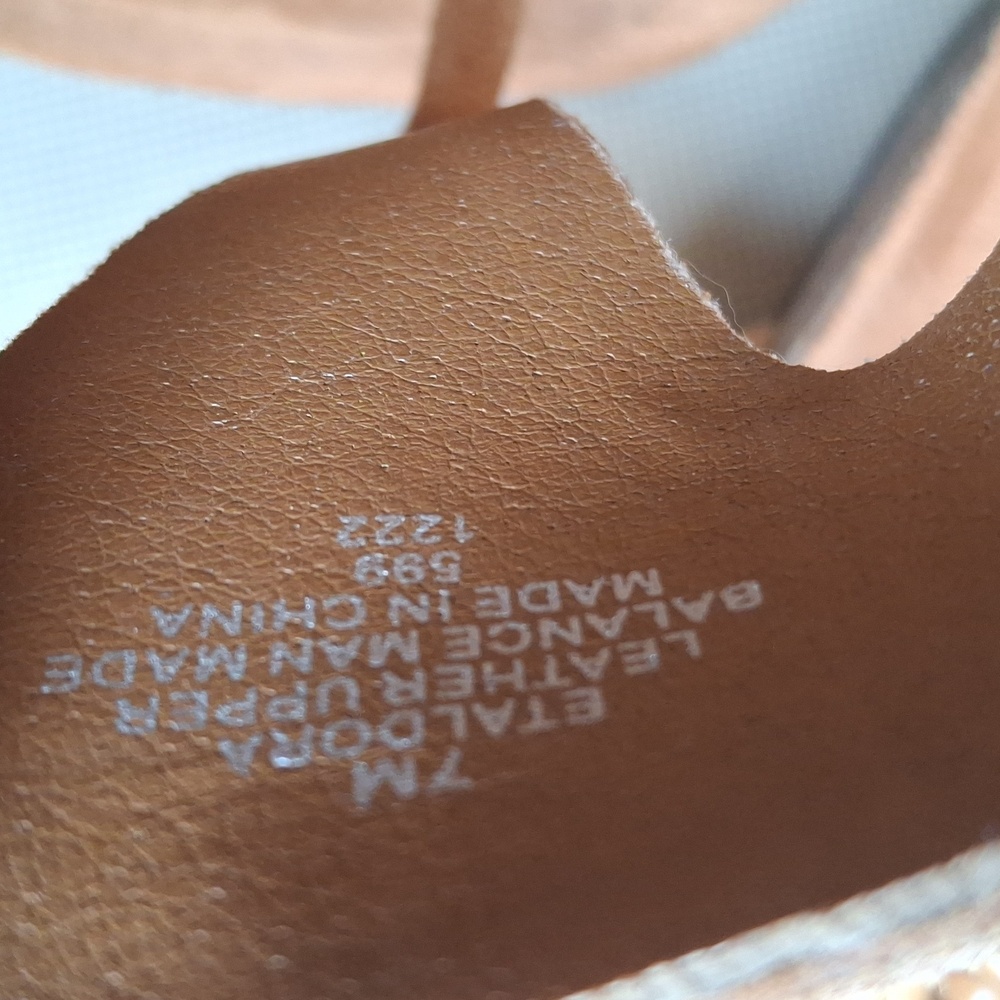 Earth Etaldora Sandals Women’s 7 Tan Leather Thong Flip Flop Boho Comfort - Picture 8 of 9